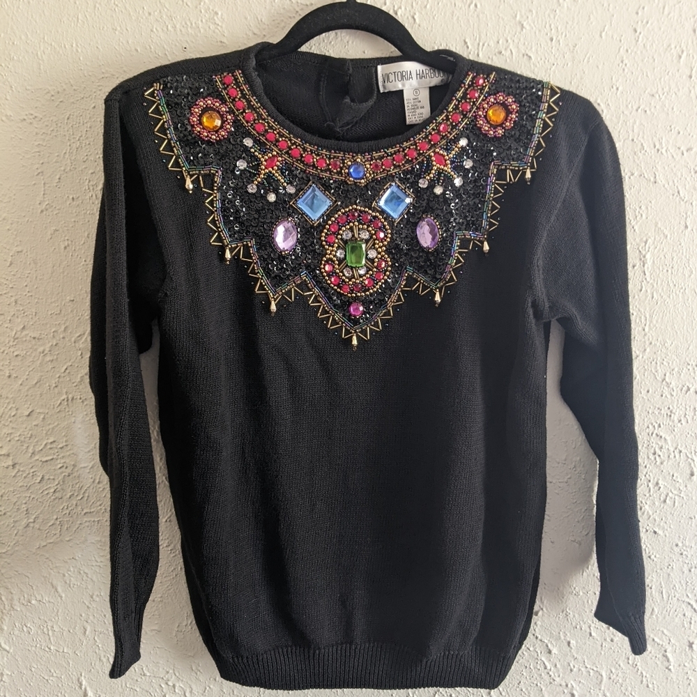 Vintage Victoria Harbour Bedazzled Sweater